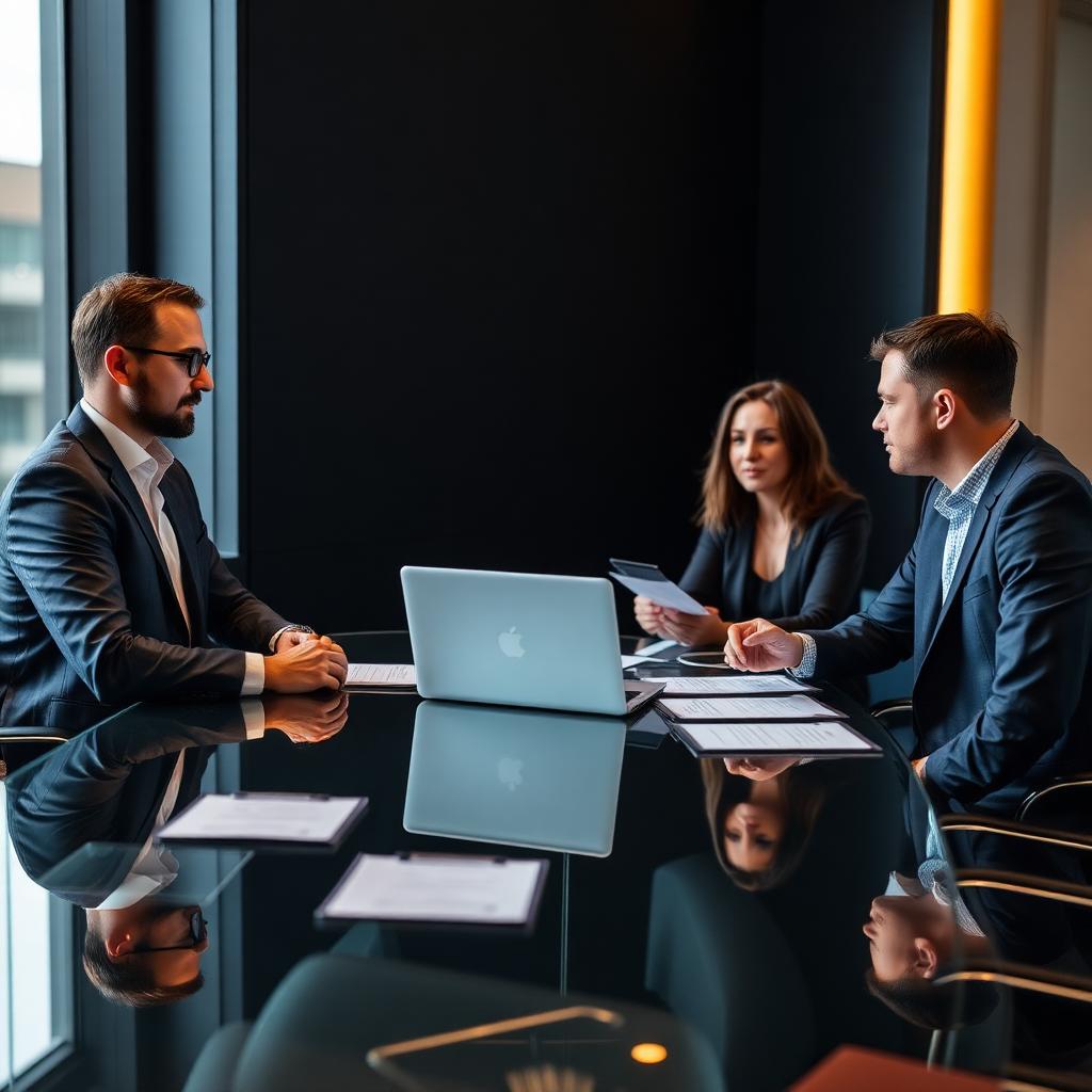 Healthcare investors and founders in a boardroom discussion
